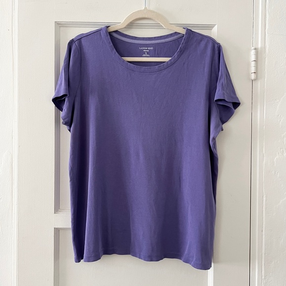 Vintage Y2K 90s Land’s End purple cotton short sleeve tee T-shirt M large - Picture 1 of 7